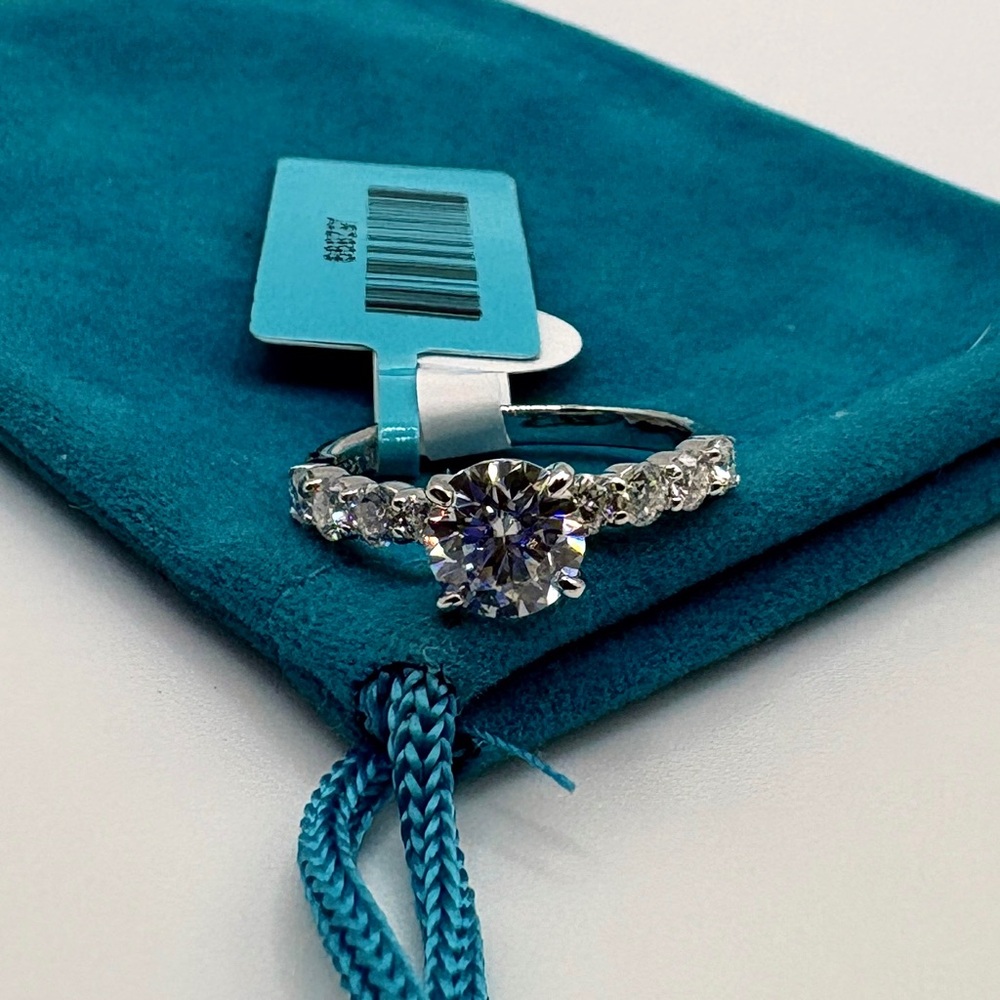 ✨ Moissanite Engagement Ring 1.64 CTW Brilliant Cut| 925 Silver | Size 6 or 7 ✨